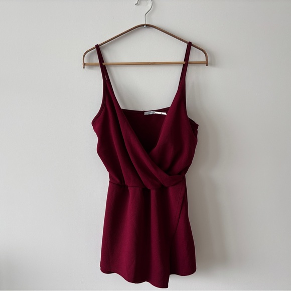 Urban Outfitters Dresses & Skirts - Kimchi Blue Burgundy Skinny Strap Mini Skort Romper Womens Small